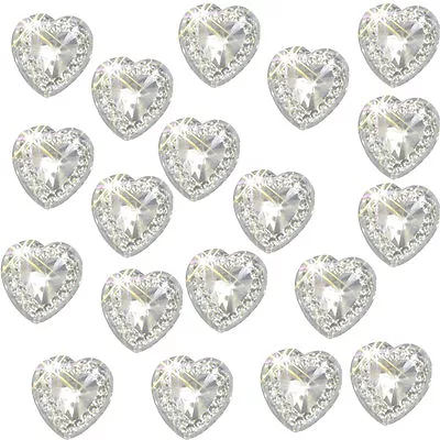 80 Self Adhesive Hearts Clear Acrylic Diamante Rhinestones Gems App 12 X 12mm  • £6.55