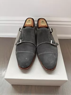 Alfred Sargent X J Crew  Double Monk Strap Sz  9.5D England Grey Suede • $200