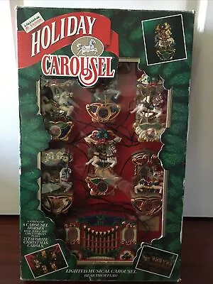 Mr Christmas Carousel Light Musical 6 Horses Circus Organ ‘92  Working Tested • $49.99