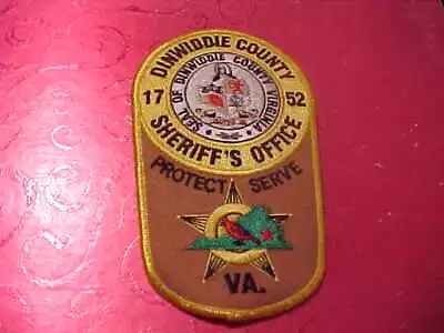 Dinwiddie County Virginia Police Patch Shoulder Size Unused Not A Badge • $14.50