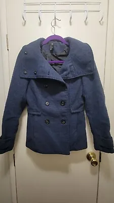 H&M Double Breasted Peacoat In Navy Blue Size 34 • $30