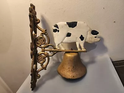 Vintage Cast Iron Door Bell Farmyrad Pig Handmade • $75