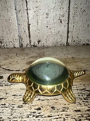 $14 • Buy Vintage Solid Brass Turtle Magnifying Glass Paper Weight.