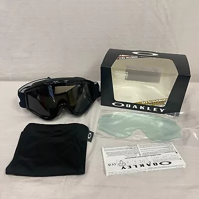 Oakley L Frame MX Sand Off-Road Goggles Jet Black Frame W/ Smoke & Clear Lens • $59