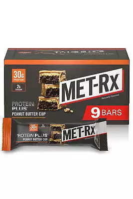 MET-Rx Protein Plus Bar Peanut Butter Cup 30g Protein 9 Ct Energy Metabolism • $23.49