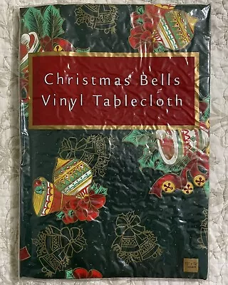 1998 DHC Christmas Bells Vinyl Tablecloth 52x52 NIP • $7.90