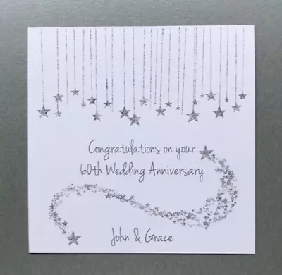 £2.90 • Buy Personalised 60th Diamond Wedding Anniversary Card-Couple,Mum & Dad,Grandma Nana