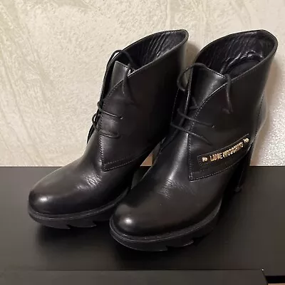 MOSCHINO Love Moschino Womens Black High Heal Ankle Boots Brand New EU 40 US 8.5 • $149.95