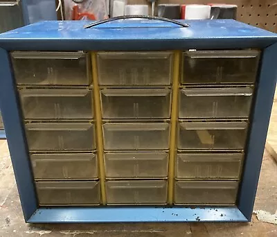 VTG 15 Drawer Akro Mils Metal Parts Storage Cabinet Organizer USA • $29.95