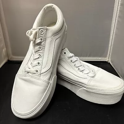 Vans Old Skool White Platform Women’s 7.5 Men’s 6 Shoes 721356 • $28.75