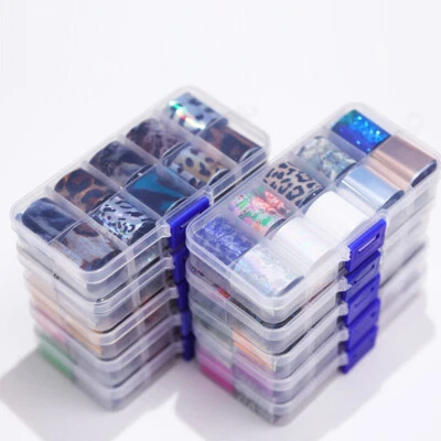 $2.19 • Buy 10 Rolls/ Box Nail Foils Transfer Stickers Decals Nail Art Decoration Tips DIY