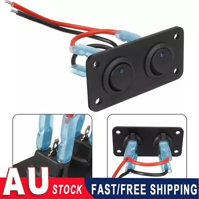 2 Gang Rocker Toggle Switch Panel For RV Boat Marine Truck 12V Blue LED Light • $13.25