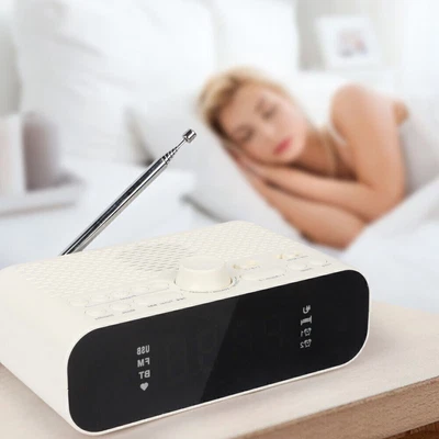 $29.82 • Buy White Bedside Clock Radio W/ Bluetooth LED Digital Portable Radio FM+Alarm Clock