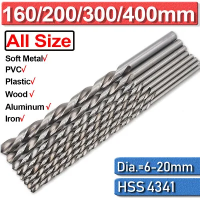 6-20mm Extra Long High Speed Steel HSS Twist Drill Bits Set Metal Woodworking Xc • £95.15