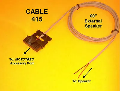 Cable 415 External Speaker Motorola MOTOTRBO XPR4300 XPR4350 XPR4500 XPR4550  • $17.99