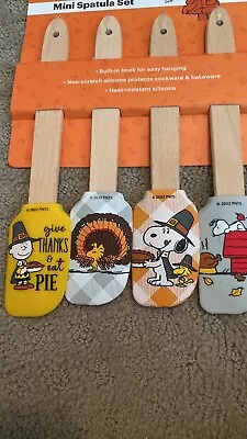 Peanuts Thanksgiving 4 Pack 8  Mini Spatula Set Wood Handles • $14.90