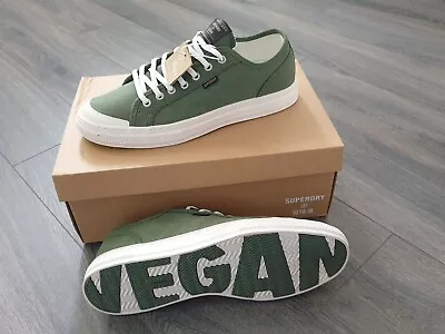 Superdry Vintage Mens Low Top Vegan Trainers Sneaker Shoes Khaki Green Uk 7 Bnib • £34.95