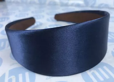 Headband 4.5cm Wide Satin Navy Fabric Alice Band Hair Head *new* • £3.50