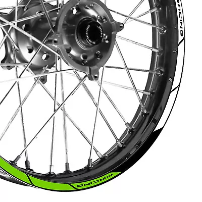 Green 21 In. 19  Dirt Bike Decal Rim Sticker P04 For Kawasaki KX250 07 21 22 23 • $34.07