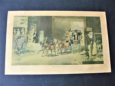“Arriving Of The Stagecoach” AFTER James Pollard Vintage Lithographic Print. • £19.29