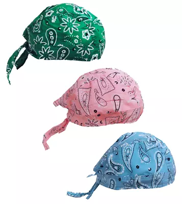 3pc Set Durag Skull Cap Head Wrap Biker Motorcycle Du Do Paisley Bandana Doo Rag • $7.99