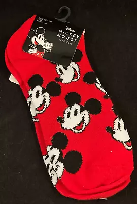 Disney - Mickey Mouse - 1 Pair - Red - No Show Socks - Size Womans 4-10 • $2.99