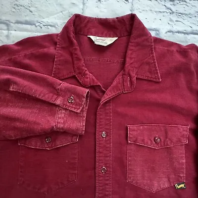$24 • Buy Vintage Duxbak Shirt Extra Large Brown Chamois Button Up Faded GRUNGE Pockets