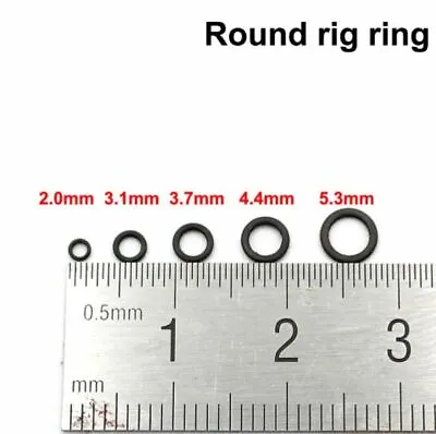 £0.99 • Buy Round Carp Hair Rig Trout Tippet Rings Matt Black 2.0mm,3.1mm,3.7mm,4.4mm 5.0