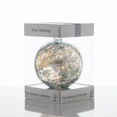 25th Wedding Anniversary Ball Hanging Sienna Glass Present Handmade Gift • £14.99