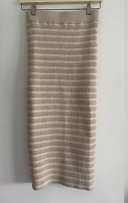 Kookai - Striped Beige And Metallic - Knit Skirt - Size 2 • $20