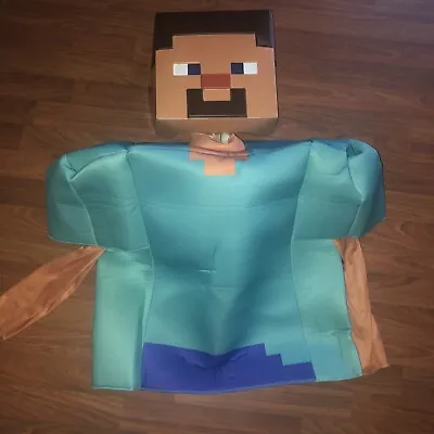 Minecraft Steve Classic Costume Boys Large 10-12 Mask And Shirt • $27.99