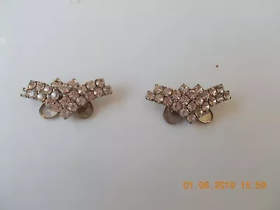 Musi Prong Chevron Rhinestone Shoe Clips Vintage Very Nice Condition • $9.99