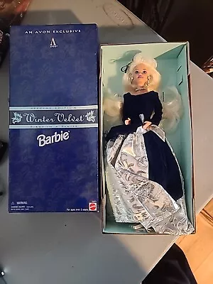 New Avon Exclusive Winter Velvet Barbie Doll Special Edition Mattel  • $9.30