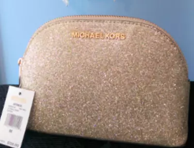Michael Kors Gold Glitter Travel Pouch/Make Up Case  • $69.95