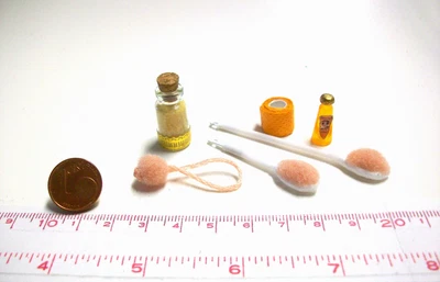 £6.33 • Buy 7406# Miniature Bath Set With Shower Gel, Brushes - Dollhouse - Dollhouse M 1:12