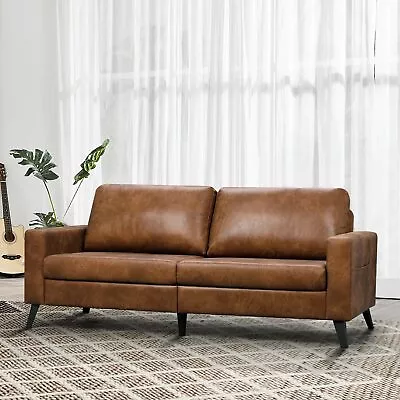 79  Oversized Upholstered Sofa Couch Modern Loveseat Faux Leather & Linen Fabric • $199.99