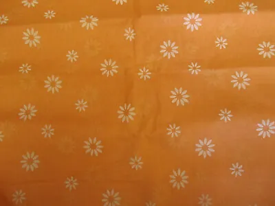 Vtg 60s 70s Groovy Mod Felt Daisys On Orange Polyester Fabric 2yd 18 X36  • $24.50