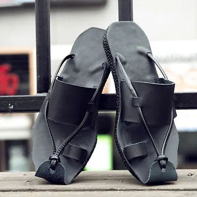 Mens Fashion Trendy Sandals Non-Slip Flats Flip Flops Slippers Roman Beach Shoes • £42.35