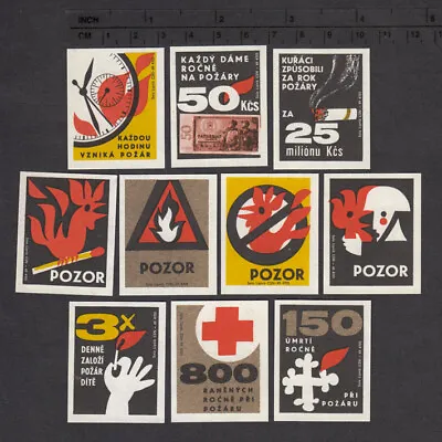 Series Of Old Czechoslovakian Matchbox Labels From 1970 /6266-6275/ • $0.99