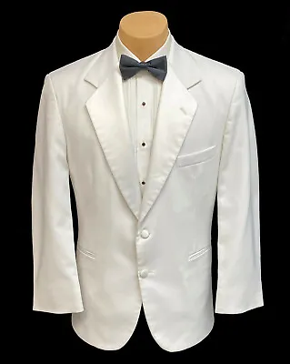 Men's Jean Yves White Tuxedo Jacket Wedding Groom Prom Mason Cruise Formal 44XL • $79.99