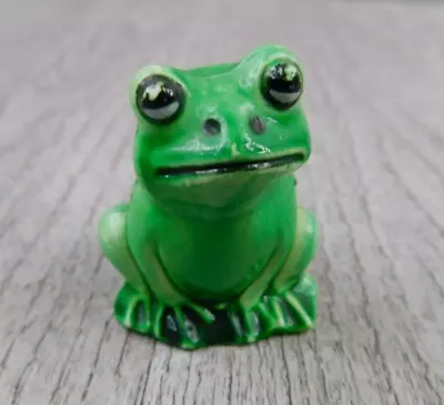 Vintage Plastic Cute Hong Kong Green Frog Figurine Posed Home Decor 1.5 Inch • $6.56