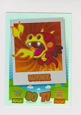 Moshi Monster S1 Trading Card (Mash Up) Burnie Rainbow Foil.(Rare) MINT • £4.99