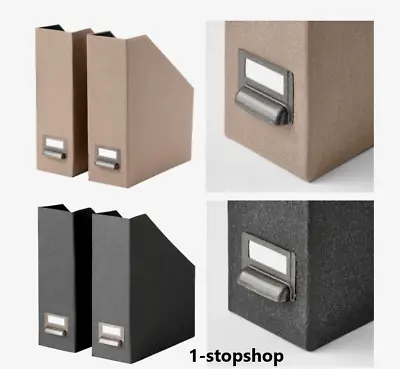 £14.99 • Buy IKEA TJOG Magazine File Holder Organiser Paper Rack Divider Tray Filer - 2 PACK