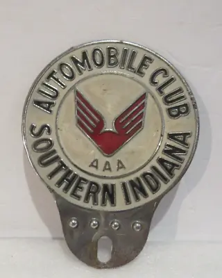 Vintage Southern Indiana Automobile Club AAA Metal License Plate Topper USA Made • $69