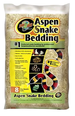 Zoo Med Aspen Snake Bedding - Odorless Safe - Snakes Lizards Turtles - 8 Qt • $57.83