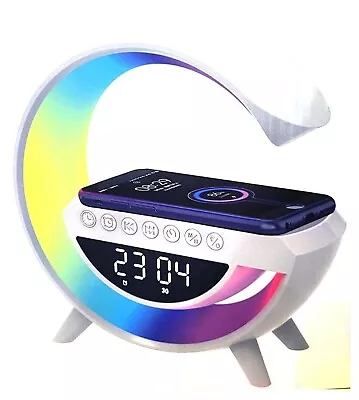 BT Smart G Lamp Wireless Mobile Charging Speaker Alarm Clock Bluetooth & Light • £23.99