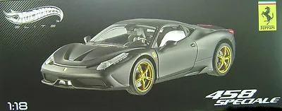 Ferrari 458 Speciale Flat Matte Black 1:18 Hot Wheels Elite Brand New In Box  • $599.99