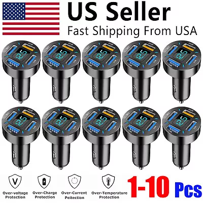 1-10Pack Super Fast Car Charger 4 Port USB For IPhone Samsung Android Cell Phone • $6.55