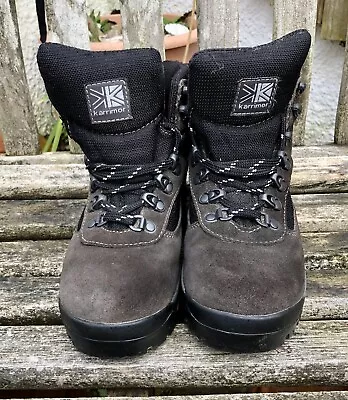 Karrimor Black Suede Ksb Gore-Tex Walking Boots Vibram Sole   Size 4 • £35