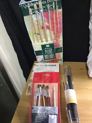 Artist Paint Brushes Joblot  Plus A Brush Cleaner • £7